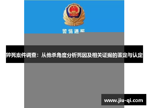 猝死案件调查：从他杀角度分析死因及相关证据的鉴定与认定