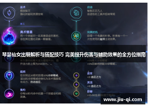 琴瑟仙女出装解析与搭配技巧 完美提升伤害与辅助效果的全方位指南